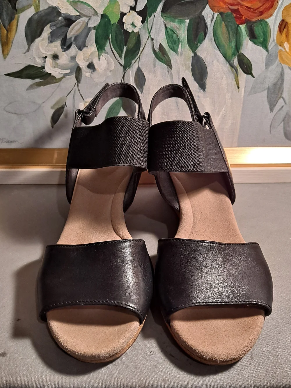 Clarks Black Lafley Lily Wedge Slingback Sandals - Ultimate Comfortable Everyday